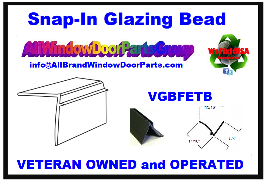 Glazing Bead for Aluminum Vinyl Wood Windows White 5/8" 11/16